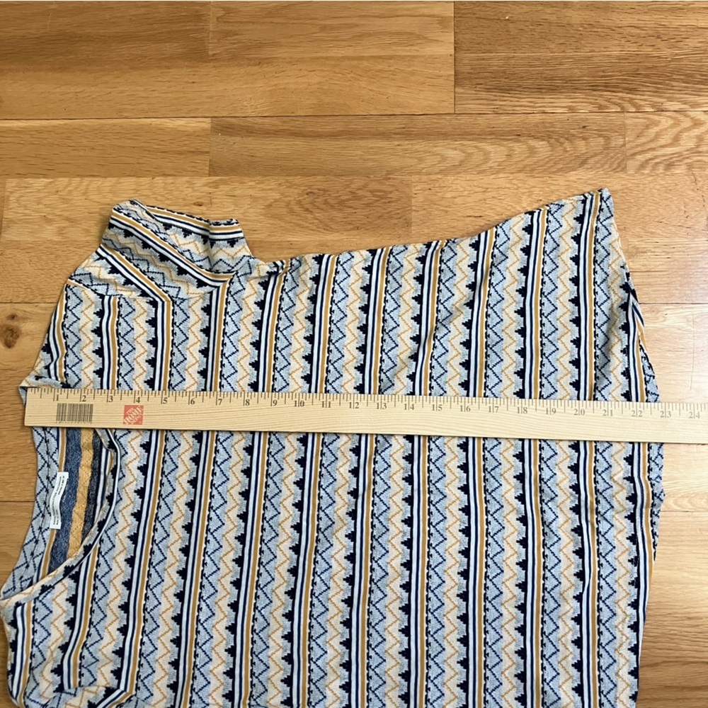 Zara Trafaluc Blue, Yellow and White Patterned Women's Global Top Size Small - Picture 5 of 5